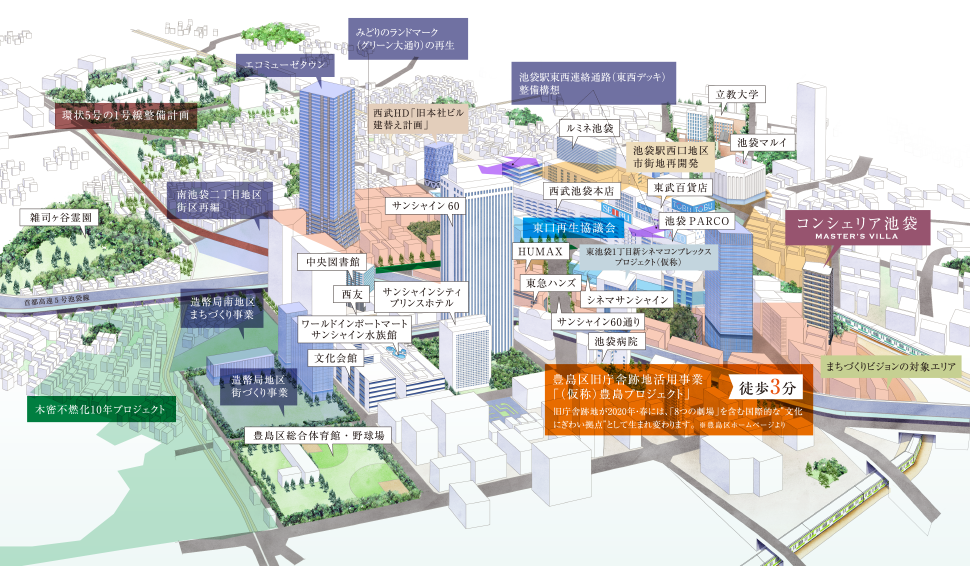 国家戦略特区の指定を受け、新しい都市へと生まれ変わる池袋。