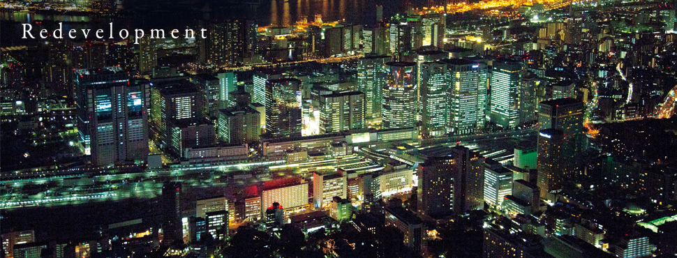 品川駅周辺空撮夜景