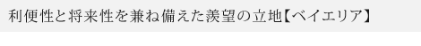 利便性と将来性を兼ね備えた羨望の立地【ベイエリア】