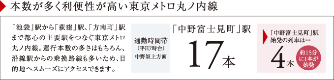 本数が多く利便性が高い東京メトロ丸ノ内線