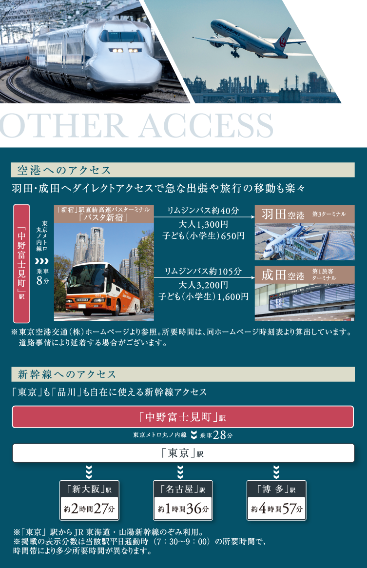 空港・新幹線へのアクセス