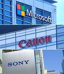 Microsoft, Canon, Sony