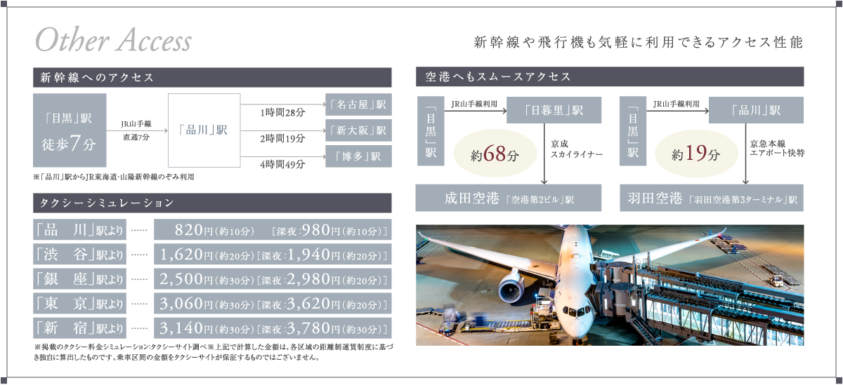 新幹線や飛行機も気軽に利用できるアクセス性能